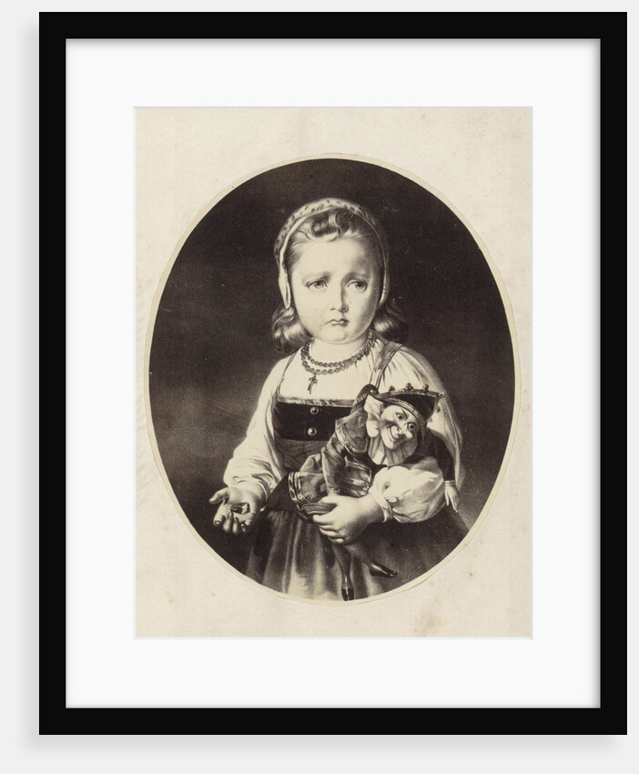 Photo Reproduction of a painting of a girl with a Jan Klaassenpop by Anonymous