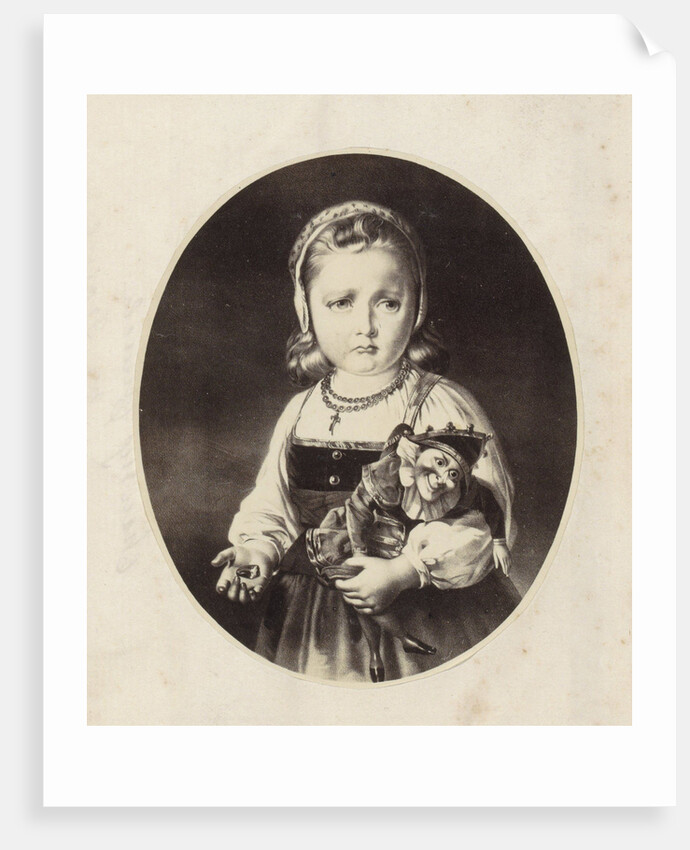 Photo Reproduction of a painting of a girl with a Jan Klaassenpop by Anonymous