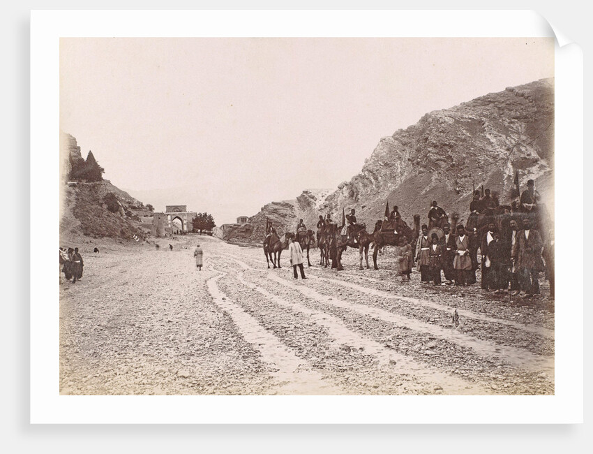 Equestrian Society road in the mountains of Persia by Antoine Sevruguin