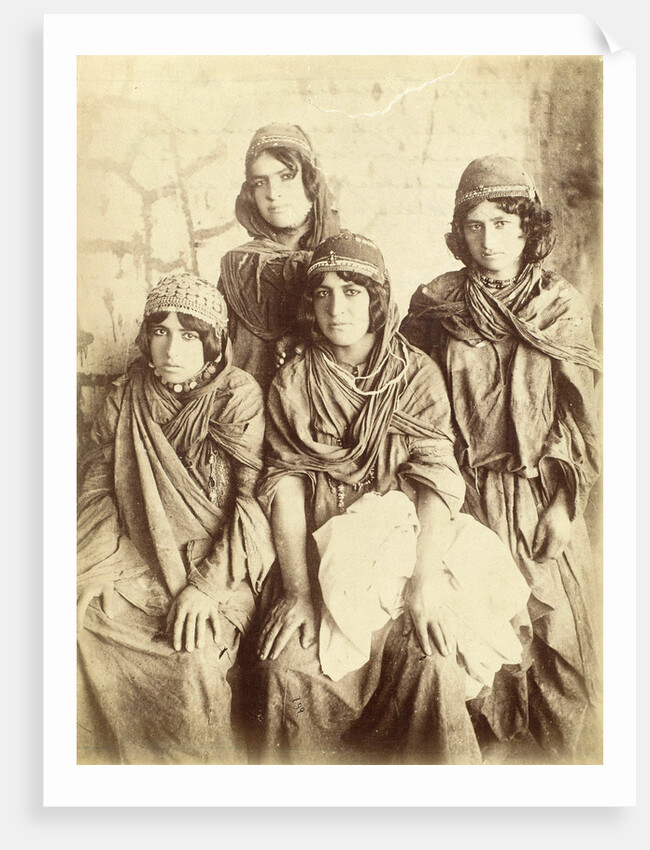 Portrait of four young Kurdish women by Antoine Sevruguin