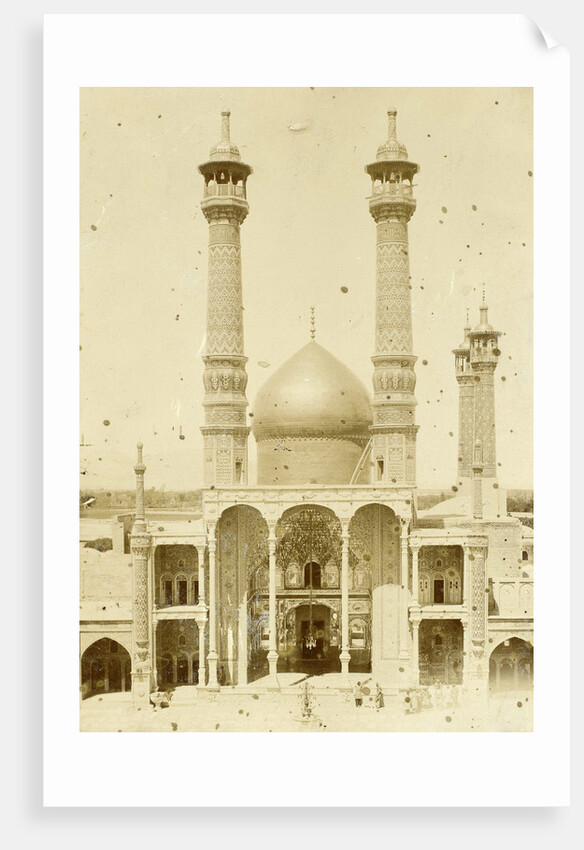 Exterior of Fatima Masumeh shrine (Hazrat-e Masumeh) in Qom Iran by Antoine Sevruguin