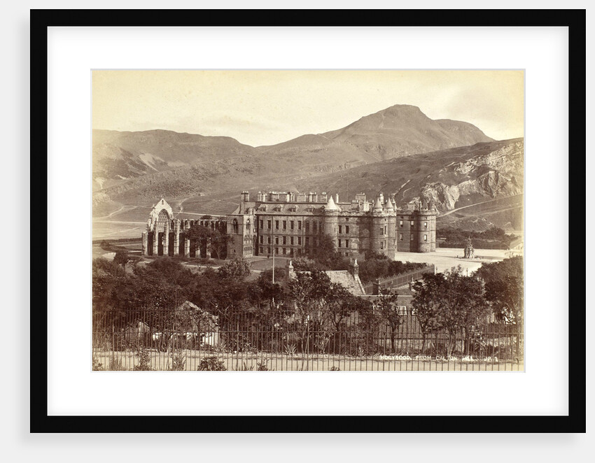 Holyrood Abbey and Holyrood Palace in Edinburgh, seen from Calton Hill Scotland UK by John Patrick