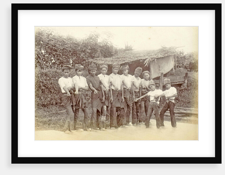 Group of Indian boys with the right arm outstretched, allowing dancers by Anonymous