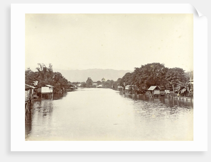 River with stilt houses in the Dutch East Indies by Anonymous