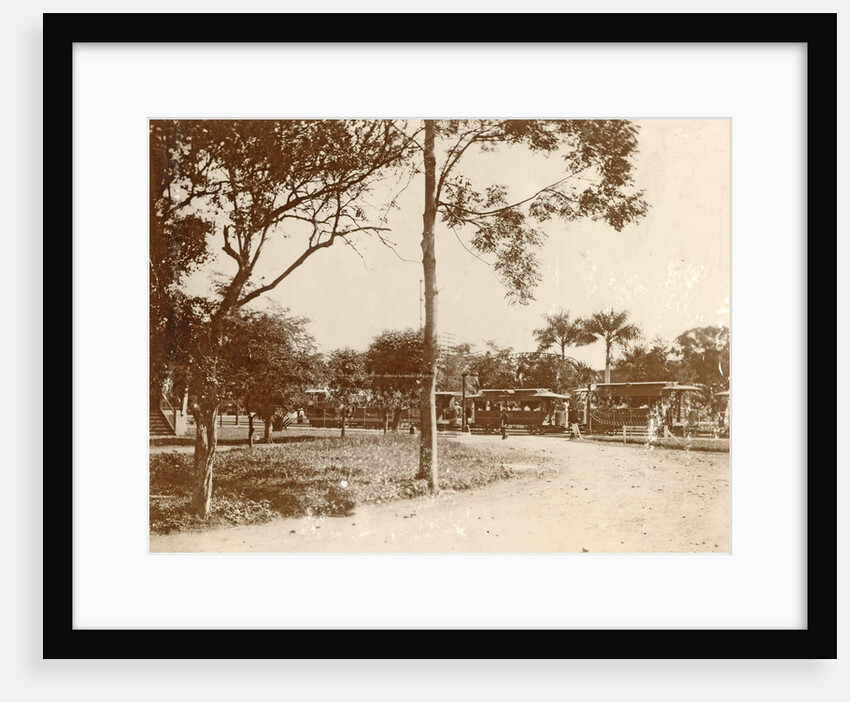 Waiting tram stop at the Hotel des Indes in Batavia, Indonesia by Anonymous