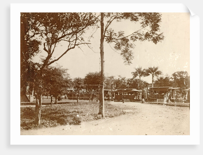 Waiting tram stop at the Hotel des Indes in Batavia, Indonesia by Anonymous