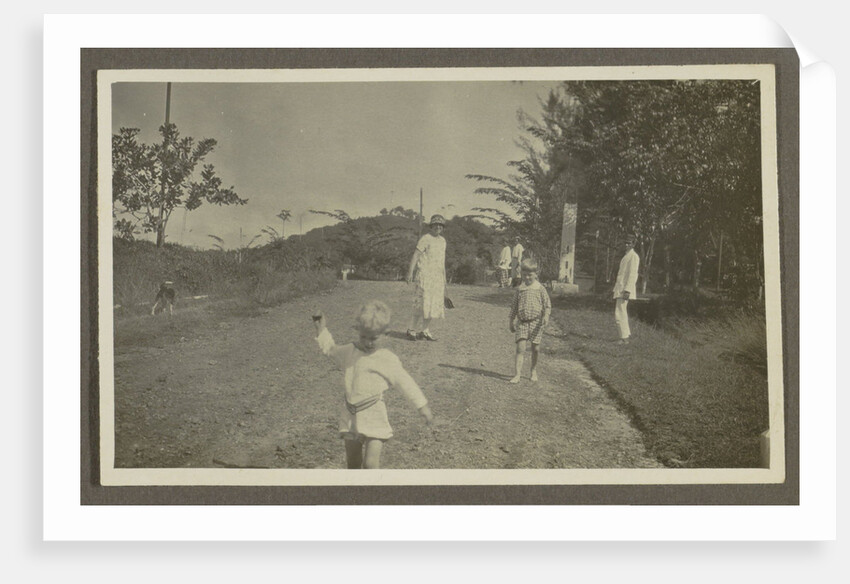 Woman with children and Indians on a lane by Anonymous
