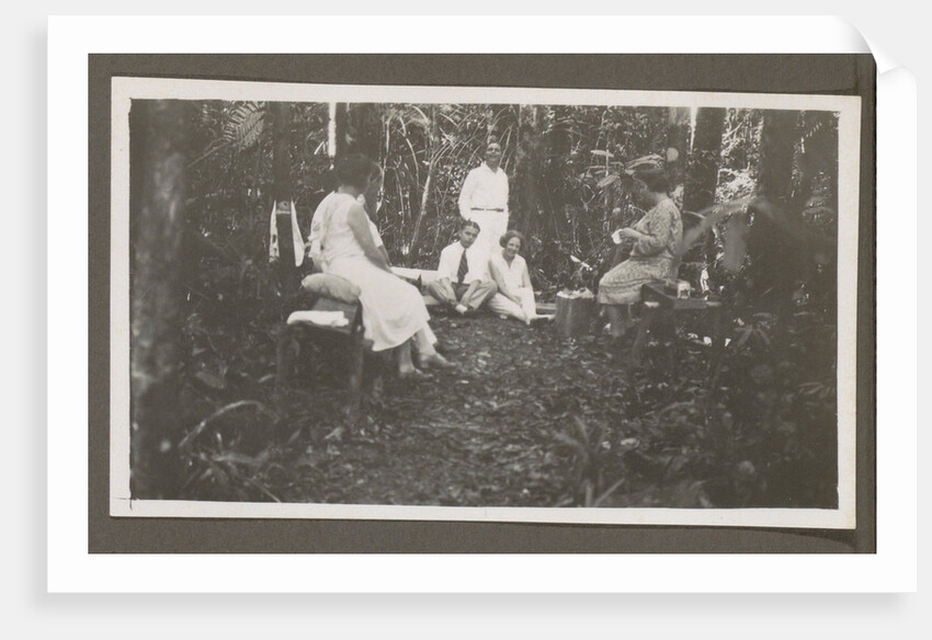 Group of men and women in a forest by Anonymous