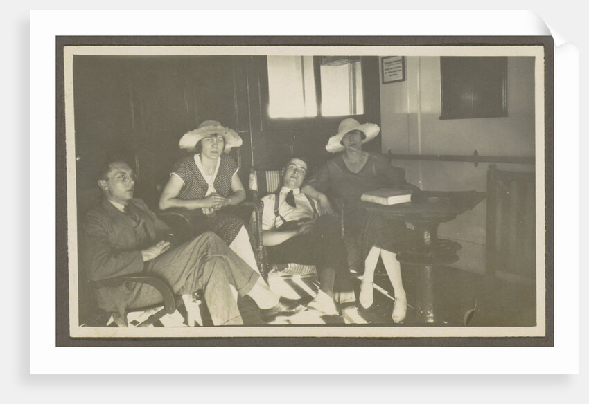 Two men and two women on board a ship by Anonymous