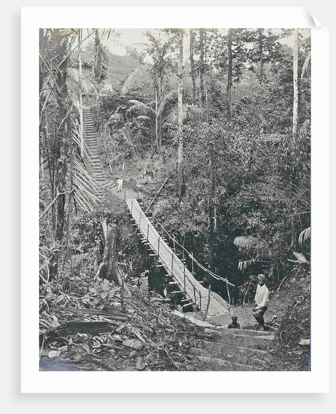 Sumatra indonesia, suspension bridge at Gunung Rintel by Carl J. Kleingrothe