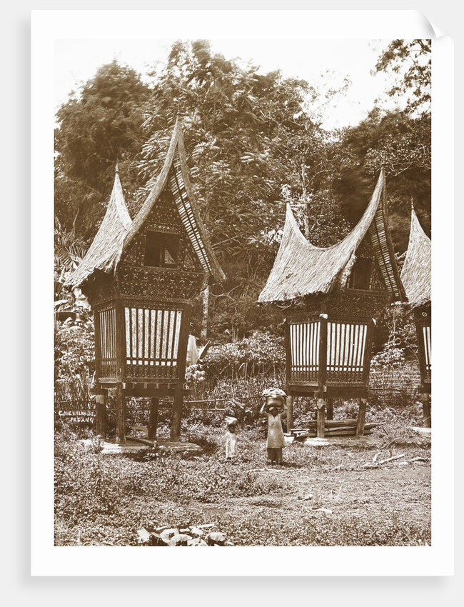 Sumatra indonesia, Padang Bovenlanden with Padi sheds by Christiaan Benjamin Nieuwenhuis