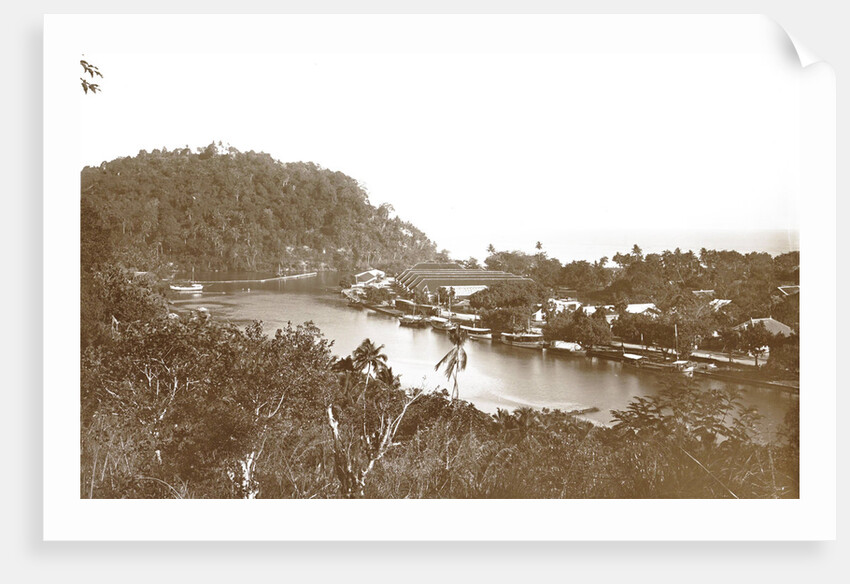 Sumatra, boats and crops along Handelskade Padang, Indonesia by Christiaan Benjamin Nieuwenhuis