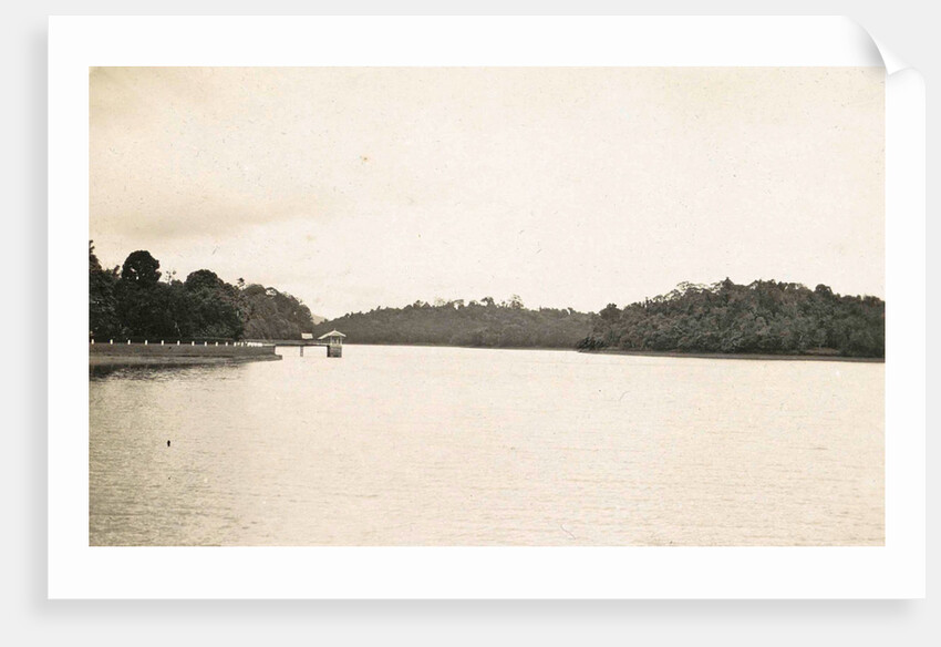 Singapore river with waterworks by Anonymous