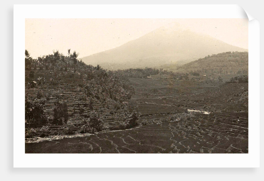 Garut with mountain Tjikorai and sawahs on foreground by Anonymous