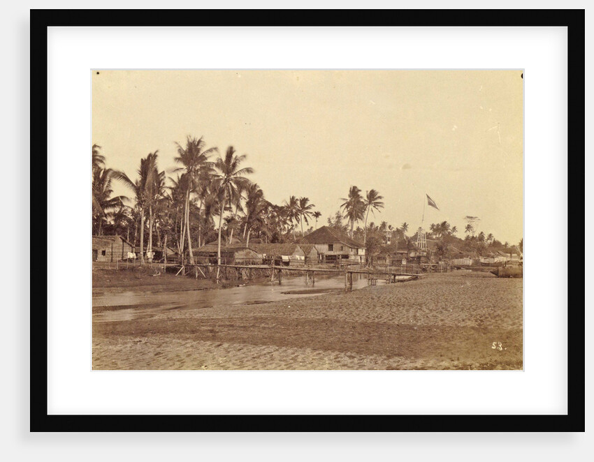 Dutch East Indies, the beach in Ampenan with soldiers, Lombok Expedition 1894, Indonesia by Anonymous