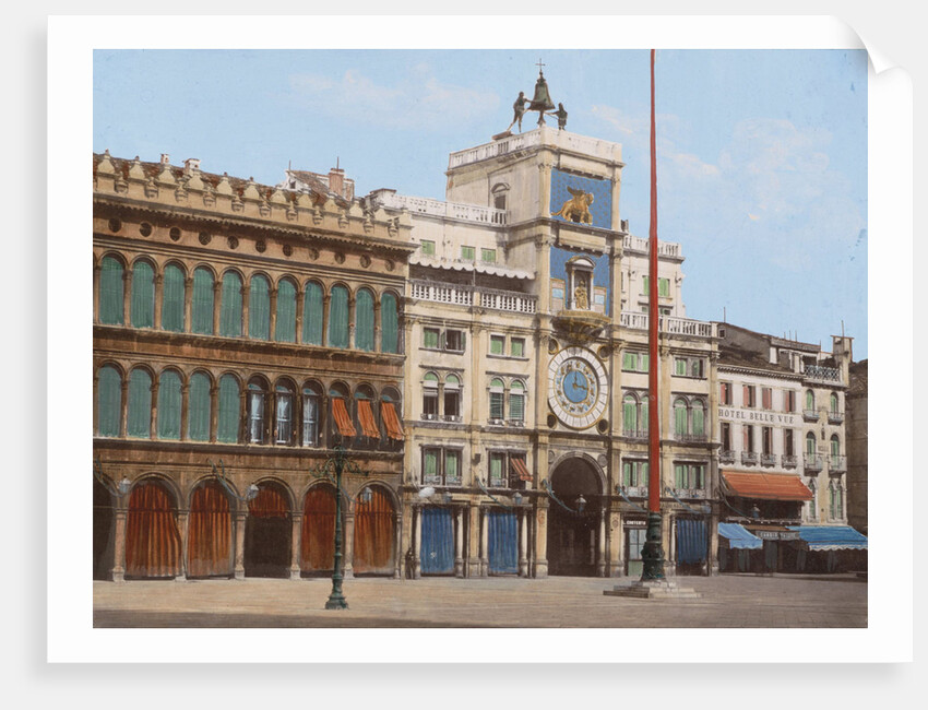 Clock Tower, Torre dell'Orologio and adjacent buildings in Venice Italy by Anonymous