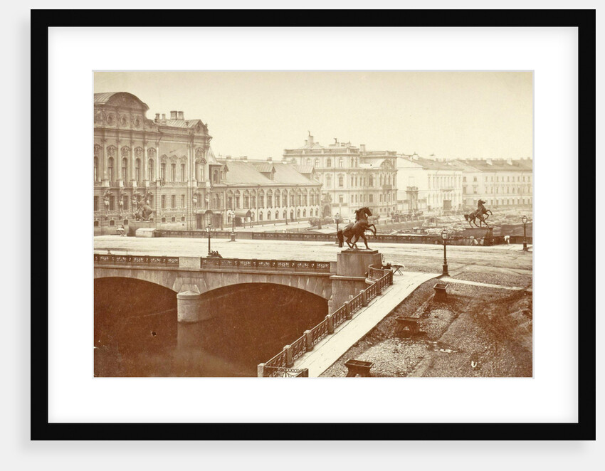 Anitschkowbrug with images of the horse tamers in St. Petersburg Russia by A. Lorens