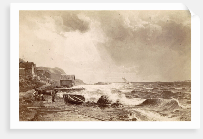 the painting Annalkande Storm: motivate fran Bohulän by Edv. Bergh by Anonymous