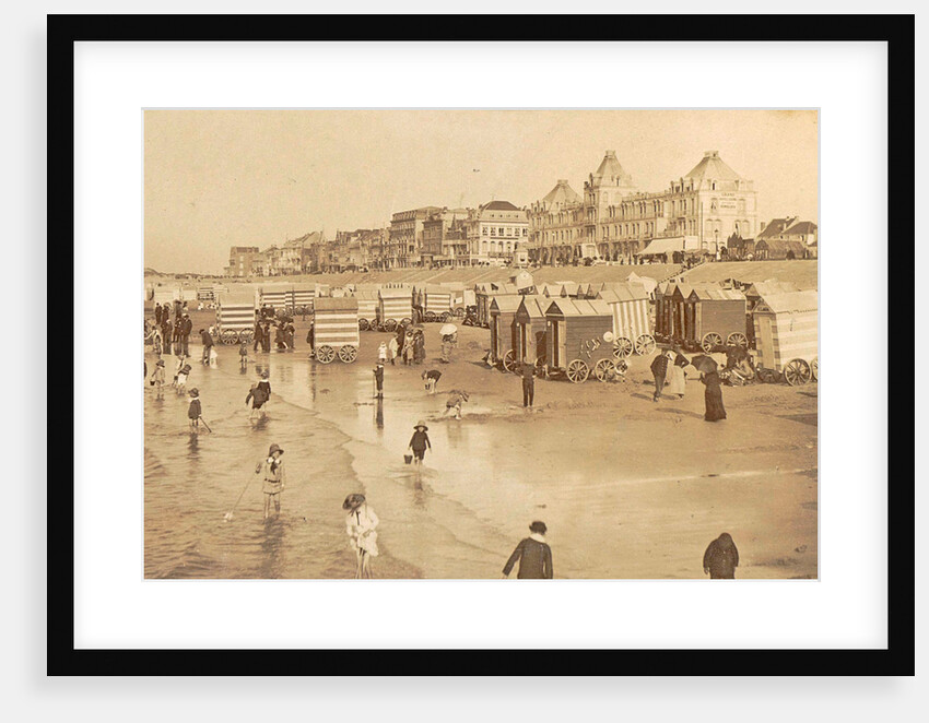 Bathers and bathing carriages on the beach of Blankenberge, Belgium by Anonymous