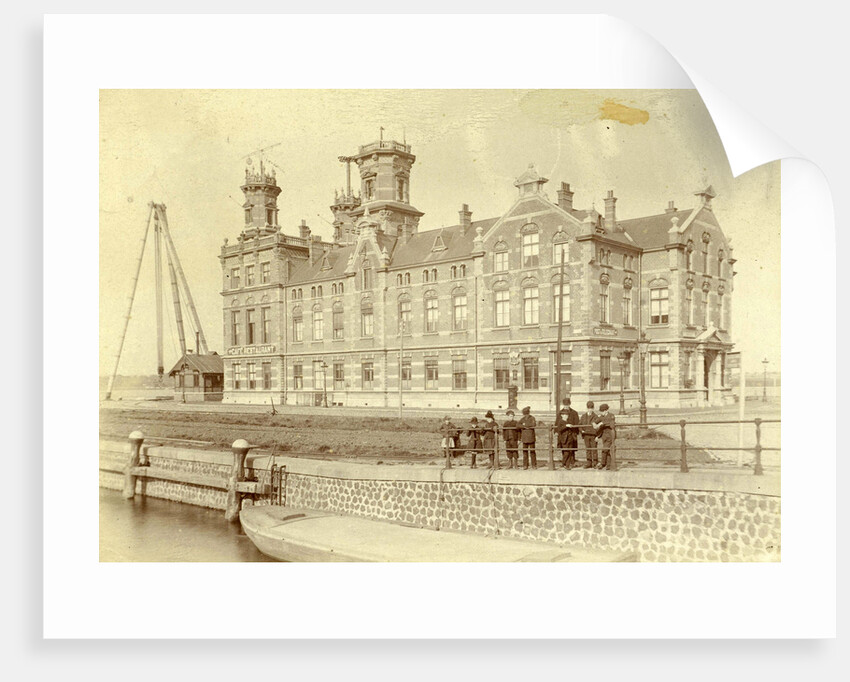 Restaurant with post and telegraph building on the Eastern Docklands in Amsterdam by Anonymous