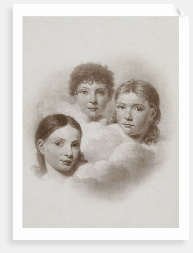 three children's portraits in the clouds, H.C. de Graaff by Photographie Société Anonyme