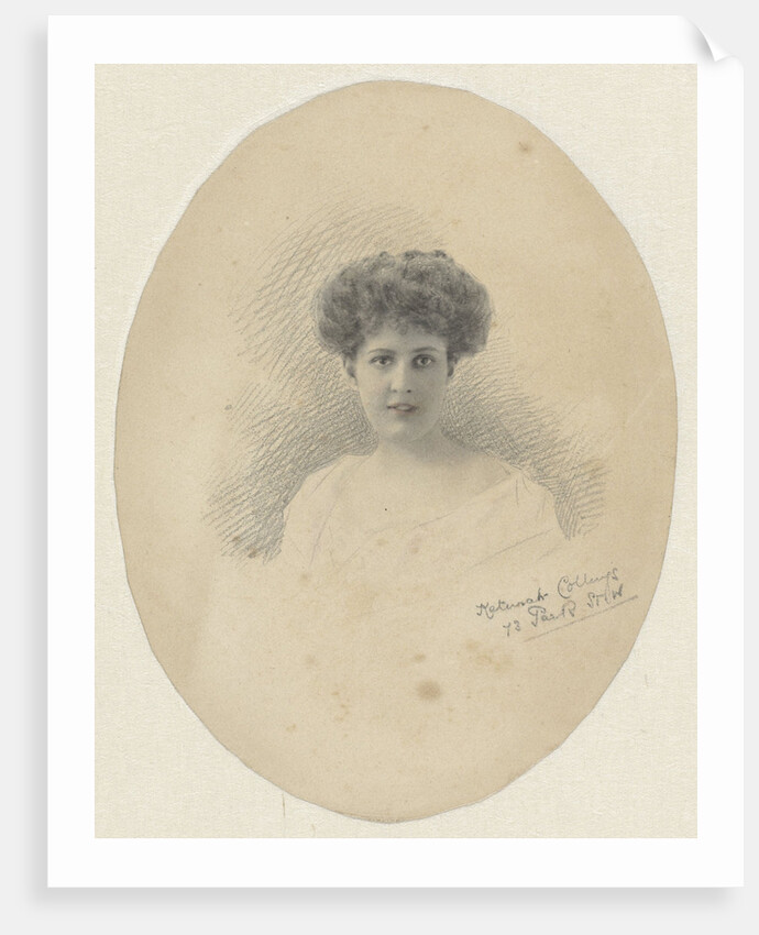 Oval colored portrait of Mrs Heemstra-Hollenberg de Beckfeldt by K. Collings