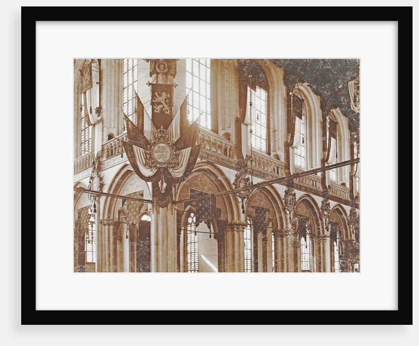 Interior of the Nieuwe Kerk, Amsterdam, The Netherlands, as it was at the inauguration of Queen Wilhelmina by Samuel Herz