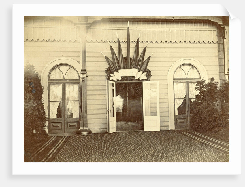 Decoration at the reception of of Willem III and Emma, Station Weesperpoort in Amsterdam by Albert Greiner
