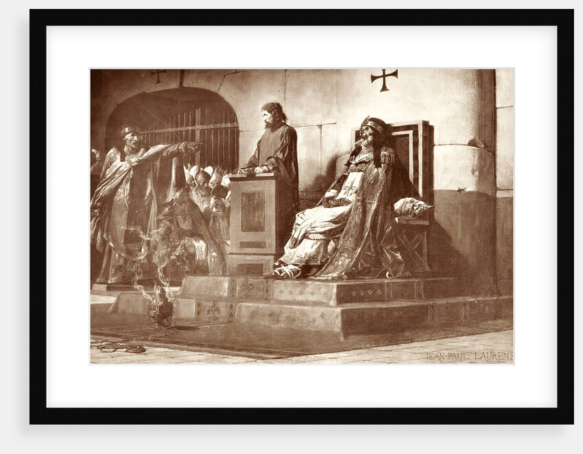 a painting by J.P. Laurens, Le Pape Formosa ', Goupil & Cie by Ludovic Baschet