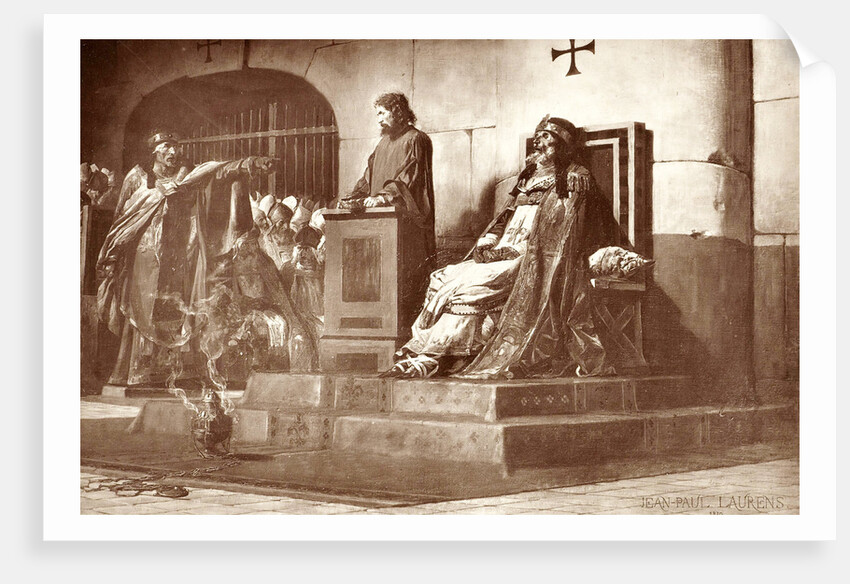 a painting by J.P. Laurens, Le Pape Formosa ', Goupil & Cie by Ludovic Baschet