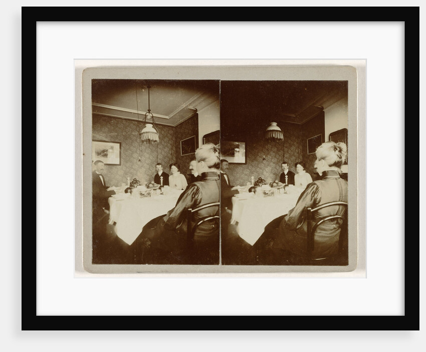 Interior with family at the table by Anonymous