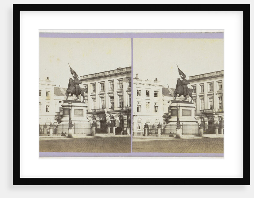 Brussels, The Statue of Godfrey of Bouillon by Simonis, on the Place Royale by Jules Queval