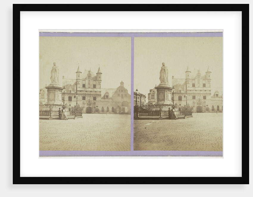 Malines, La Halle et la statue de Marguerite d'Autriche, tante de Charles-Quint et fille de l'empereur Maximilian by Jules Queval