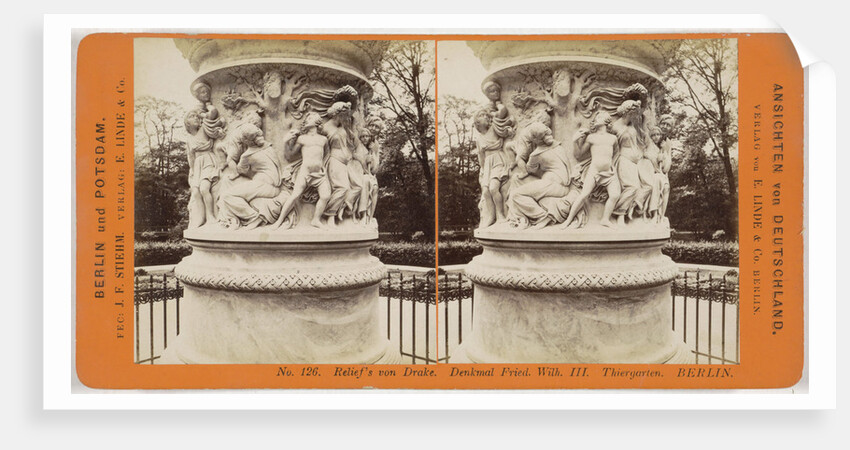 Relief's von Drake. Denkmal Fried. Wilh. III. Thiergarten. Berlin, Germany by Johann Friedrich Stiehm