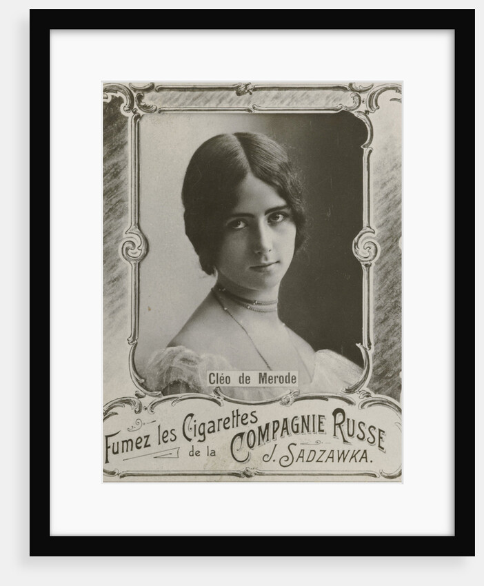Cigarette Picture Cigarettes Company Russe J. Sadzawka, portrait of Cleo de Merode by Paul Nadar