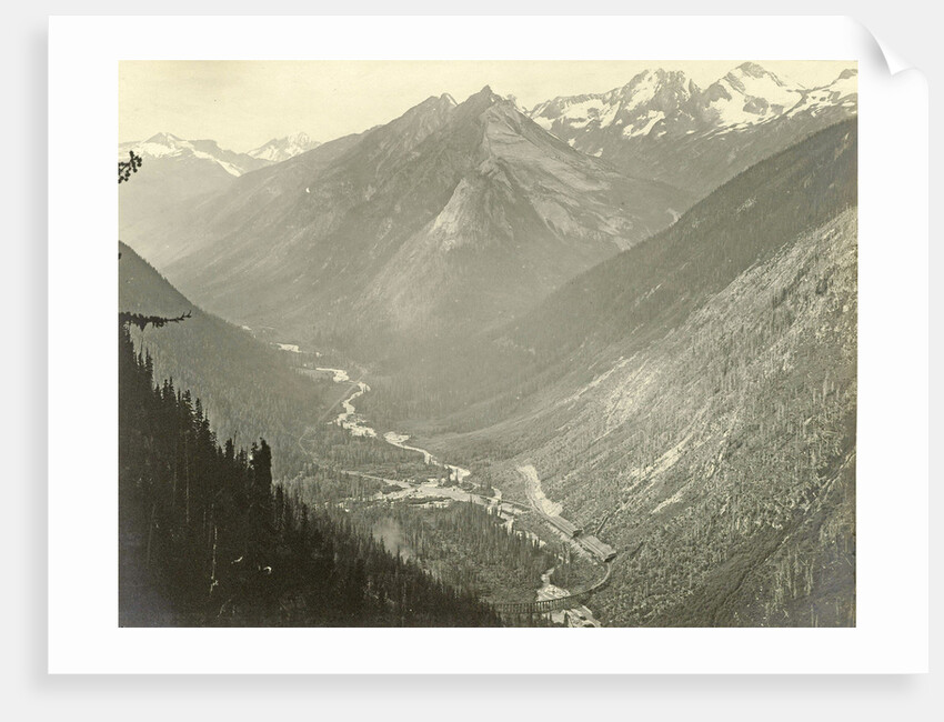 Illicilliwaet Valley and the Canadian Pacific Railway seen from Mount Abbot Glacier by William Notman