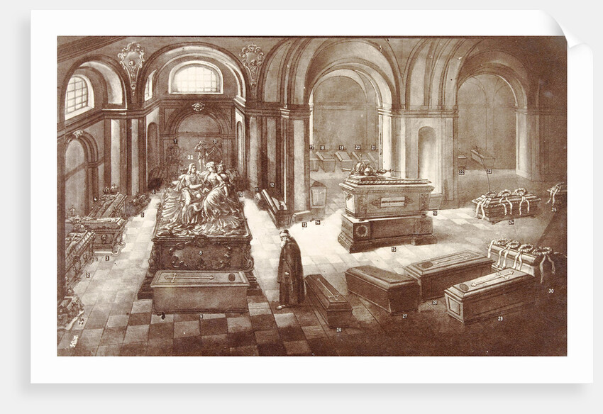 Painting of the imperial crypt underneath the Capuchin church in Vienna Austria by Anonymous