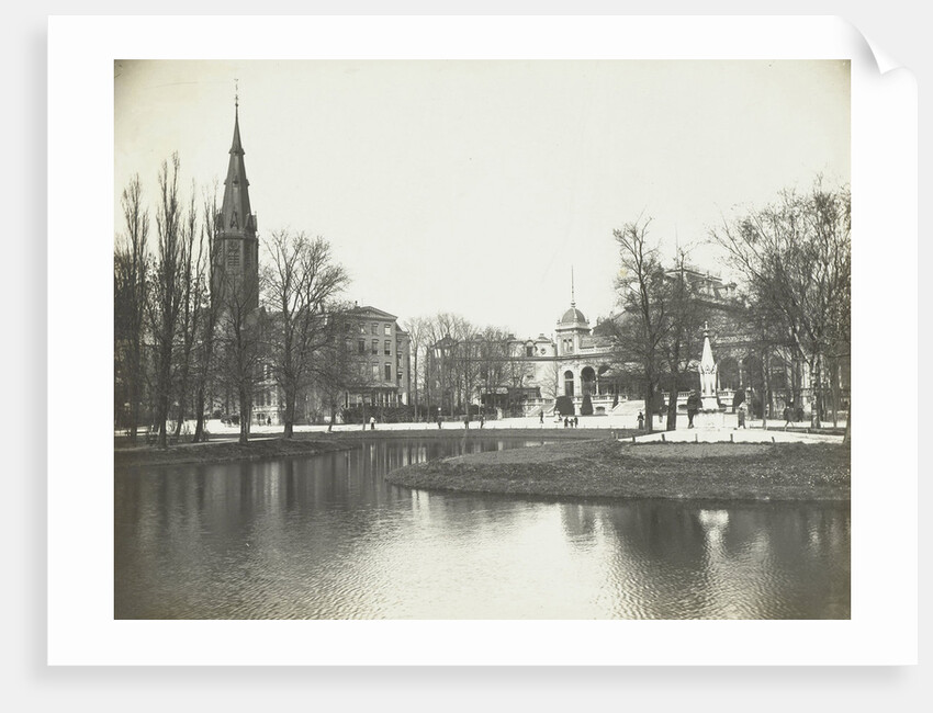 The Vondelpark in Amsterdam, The Netherlands overlooking the Vondel church and Vondelpark pavilion by Anonymous