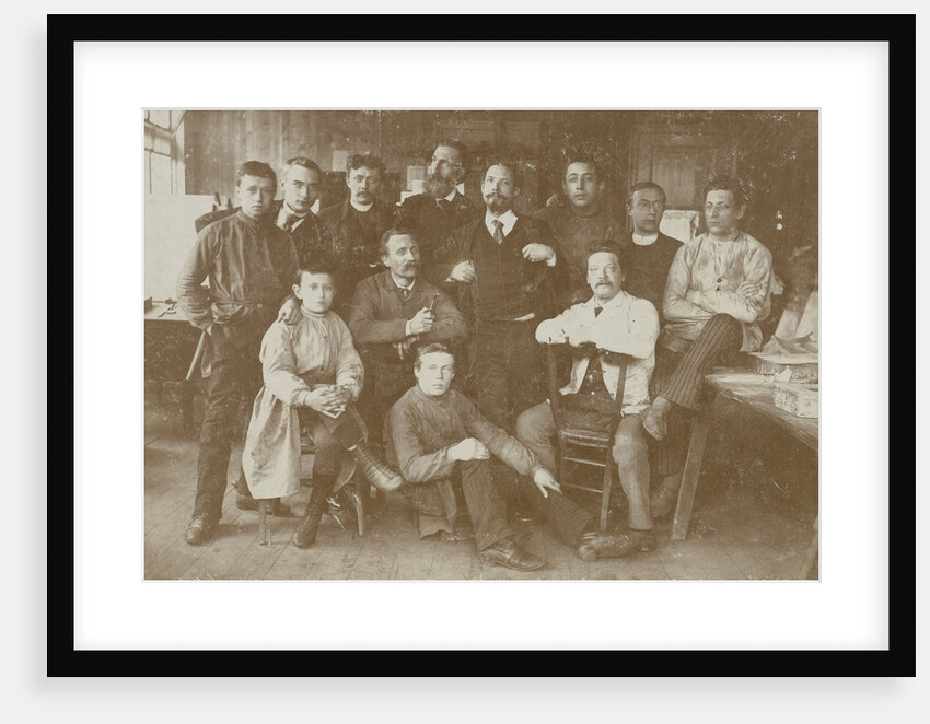 Group portrait employees lithographic printing by Anonymous