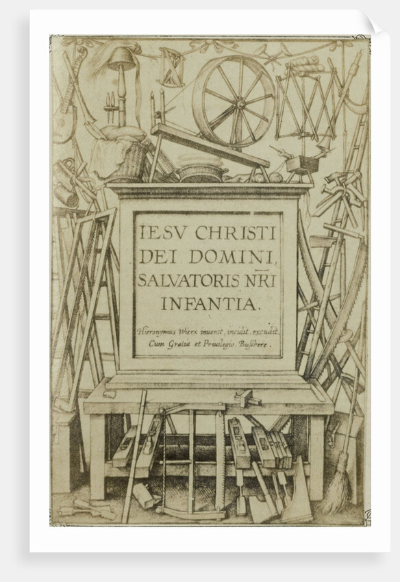Engraving IESV CHRISTI DEI DOMINIANNI, Salvatoris NRA Infantia by Edmond Fierlants