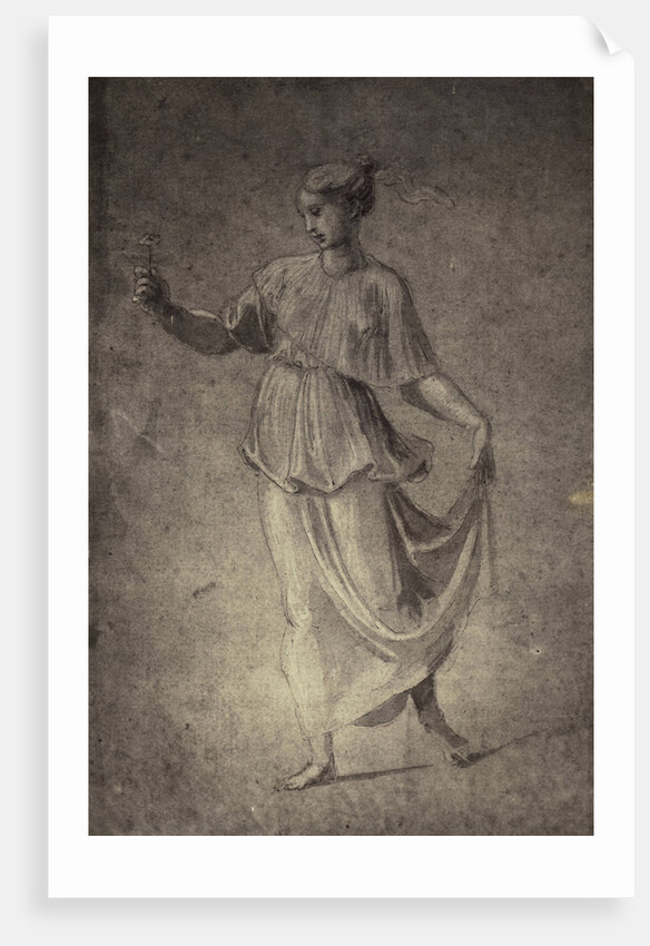 Drawing Raphael from Windsor Castle, standing woman with flowers by Charles Thurston Thompson