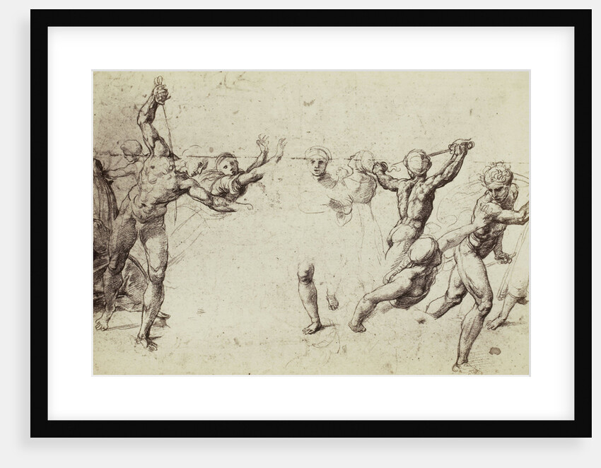 Drawing Raphael from Windsor Castle, study of saber-income men by Charles Thurston Thompson