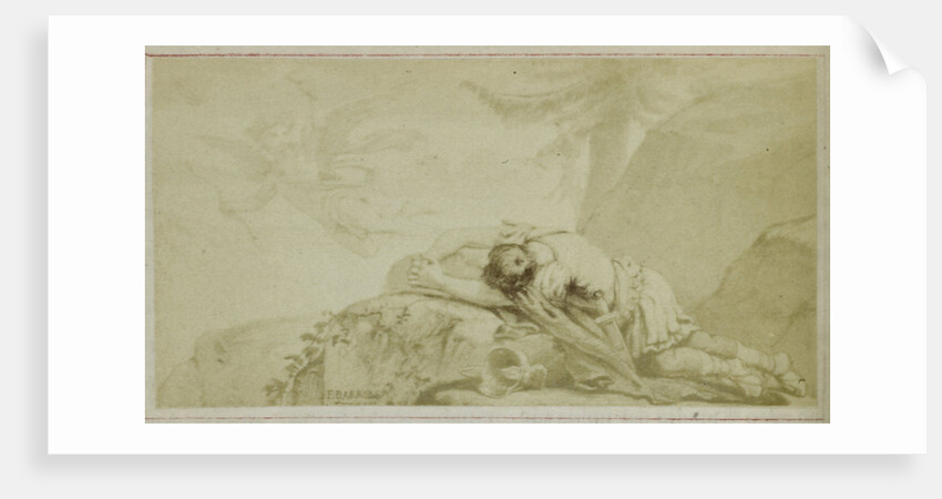 Virgil scene from the Bucolica, crying man by F. Barrias