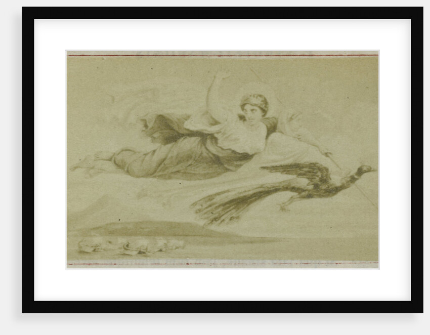 Virgil scene from the Aeneidos, Juno with the peacock in the air by F. Barrias