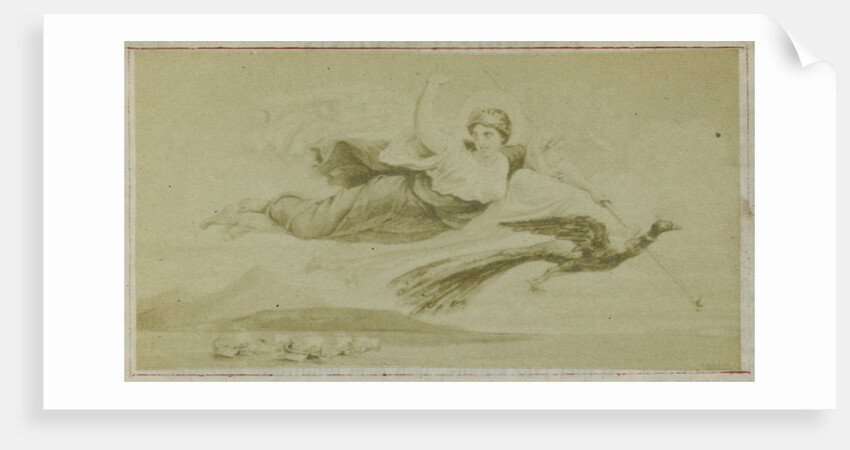 Virgil scene from the Aeneidos, Juno with the peacock in the air by F. Barrias