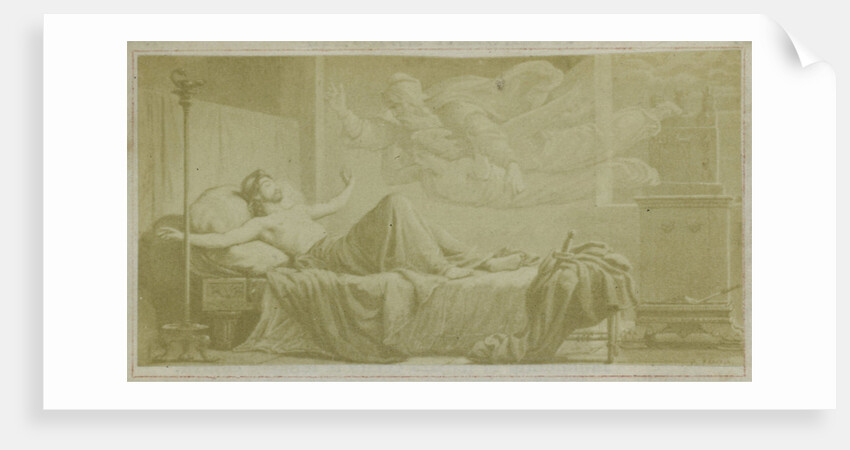 Virgil scene from the Aeneidos, gods appear to reclining man by F. Barrias