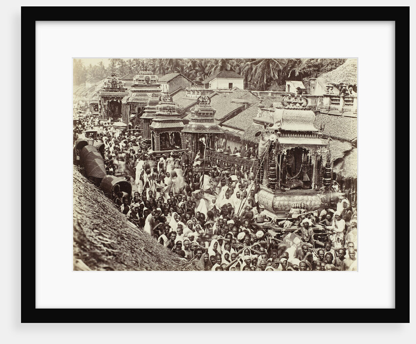 Ratha Jatra parade with floats in honor of Jagannath in Madurai India by Samuel Bourne