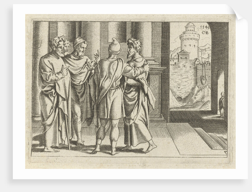 brings Paul to the apostles Barnabas by Cornelis Bos