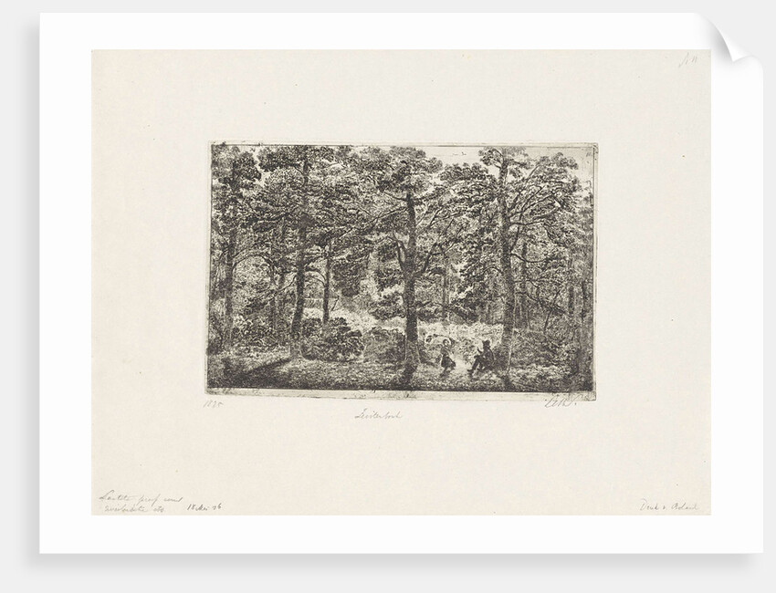 Man with a child in the forest by Louis Charles Hora Siccama