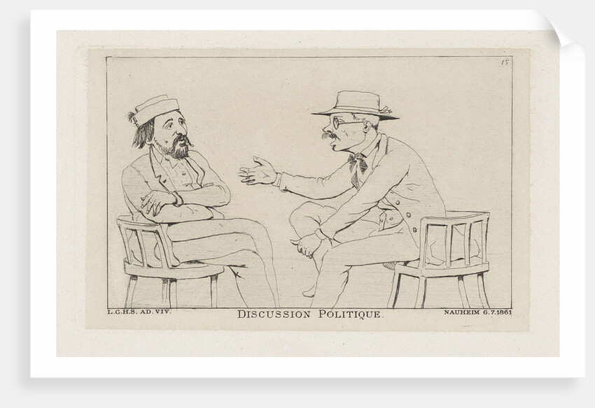 Two seated men talking by Louis Charles Hora Siccama